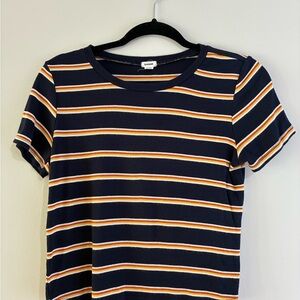 Garage Navy Tee with Stripes